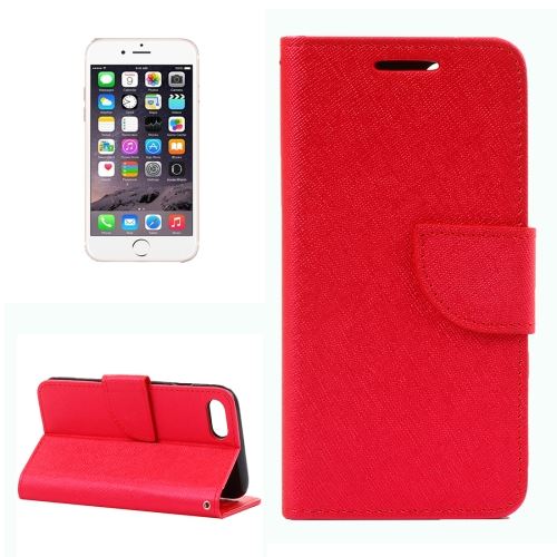 iPhone 8 Plus Housse Etui Cuir PU Rouge Texturé Horizontal ALS42226