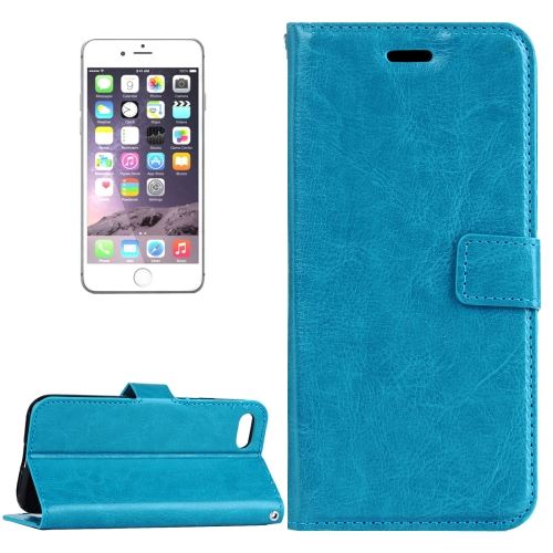 iPhone 8 Plus Housse Etui Cuir PU Bleu Texture Peau ALS42281