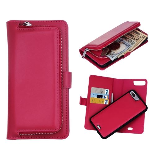 iPhone 8 Plus Housse Etui Cuir PU Magenta Detachable ALS42294