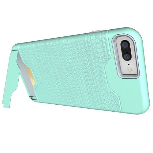 iPhone 8 Plus Coque Protection Plastique Vert Effet brossé ALS42317