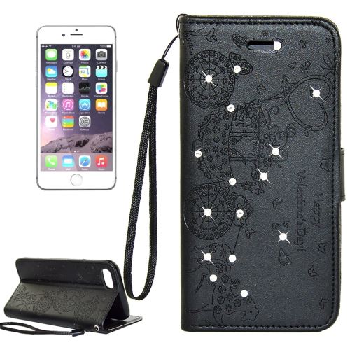 iPhone 8 Plus Housse Etui Cuir PU Noir Bijoux ALS42341