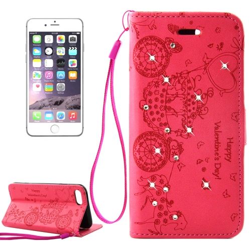 iPhone 8 Plus Housse Etui Cuir PU Rouge Bijoux ALS42349