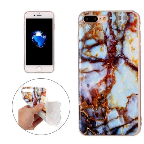iPhone 8 Plus Coque Protection TPU Marron Imprimé Marbre ALS42354