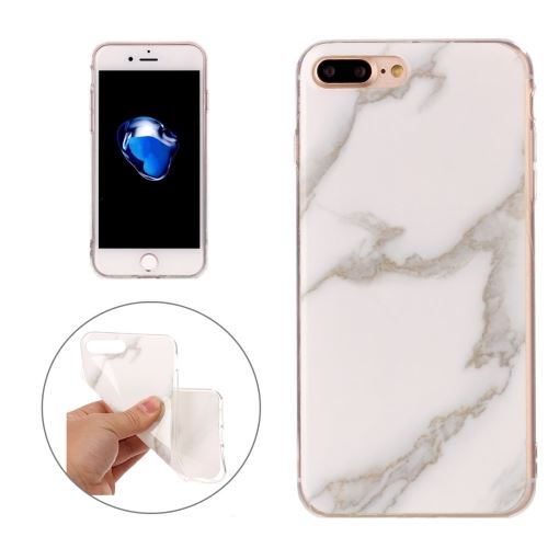 iPhone 8 Plus Coque Protection TPU Beige Imprimé Marbre ALS42357