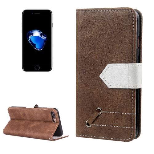 iPhone 8 Plus Housse Etui Cuir PU Gris Effet Peau rétro 7 ALS42410