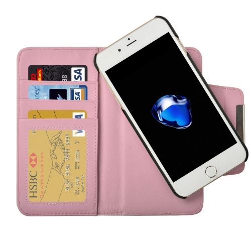 iPhone 8 Plus Housse Etui Cuir PU Rose Texturé Fenêtre 7 ALS42445