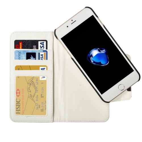 iPhone 8 Plus Housse Etui Cuir PU Blanc Texturé Fenêtre ALS42450