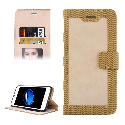 iPhone 8 Plus Housse Etui Cuir PU Jaune Bi Matière ALS42690