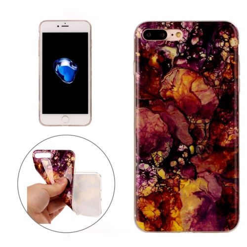 iPhone 8 Plus Coque Protection TPU Violet Imprimé Marbre ALS42725