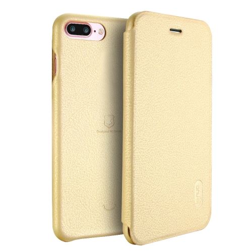 iPhone 8 Plus Housse Etui Cuir PU Doré Texture Litchi ALS42730