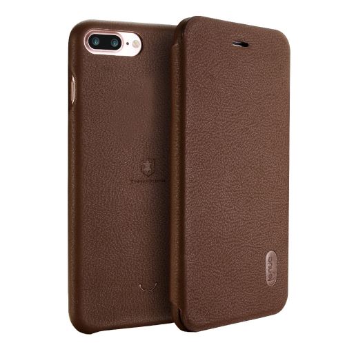 iPhone 8 Plus Housse Etui Cuir PU Marron Texture Litchi ALS42733