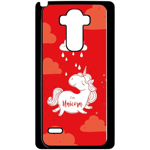 Coque Lg G4 Stylus Unicorne Nuage Fond Rouge