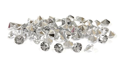 Paquet de 120 strass diamants - argent / transparent