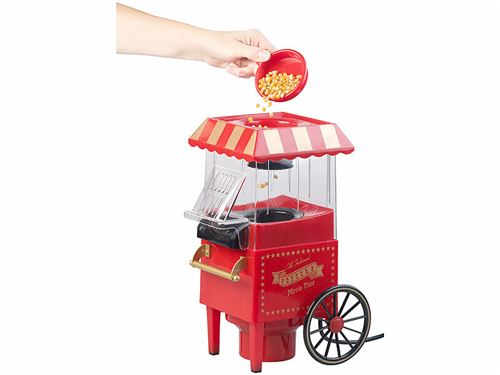 Rosenstein & Söhne : Machine à pop-corn à air chaud 1200 W - Design kiosque miniature