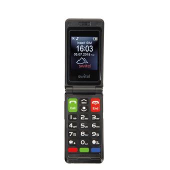 SWITEL M222 - Téléphone de service - RAM 32 Mo / Mémoire interne 32 Mo - microSD slot - Écran LCD - 176 x 220 pixels - rear camera 2 MP - gris - 1