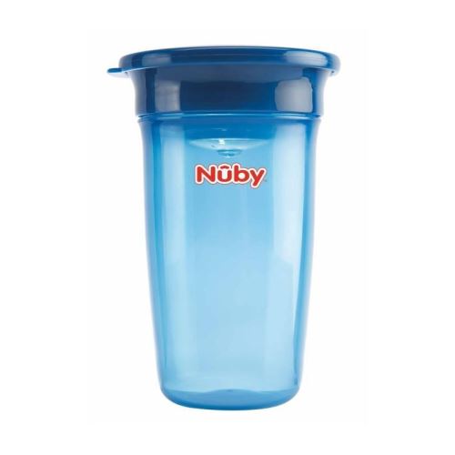 nuby gobelet magique 360° - 300 ml - bleu - 6 mois +