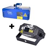 2 jeux de lumières faisceaux bleu 80mW DMX et Vert 40mW