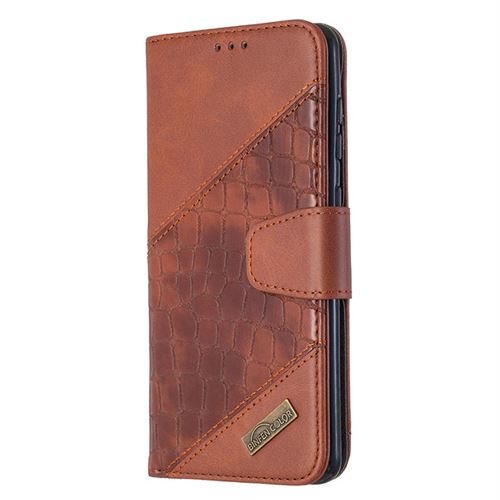 Coque PU Cuir FAYANGRIES pour Samsung Galaxy A21s Support Protection Flip étui - Marron