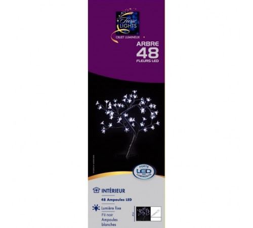 Arbre lumineux décoratif Prunus - 48 LED - Lumière blanche
