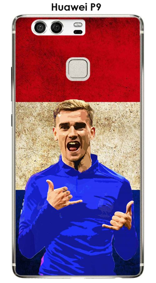 Coque Huawei P9 design Griezmann & Drapeaux