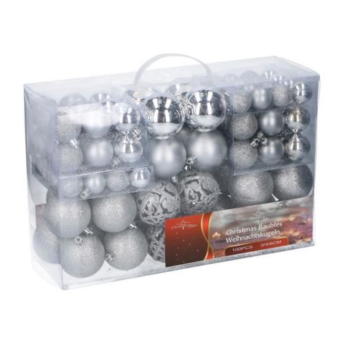 Boules de Noël argentées - Pack de 100