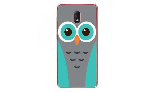 Coque souple pour Wiko Lenny 5 avec impression Motifs chouette bleue et grise