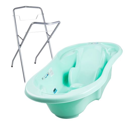 Baignoire b&eacute;b&eacute; avec r&eacute;ducteur int&eacute;gr&eacute;      Vert    + Pied