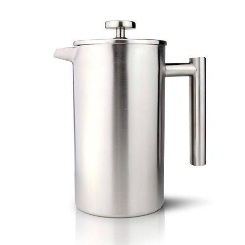 Tasse à café 12 Ole Cafetière Cafetière à Double paroi Droite Face 1500 ML 1,5 L, Argent satiné