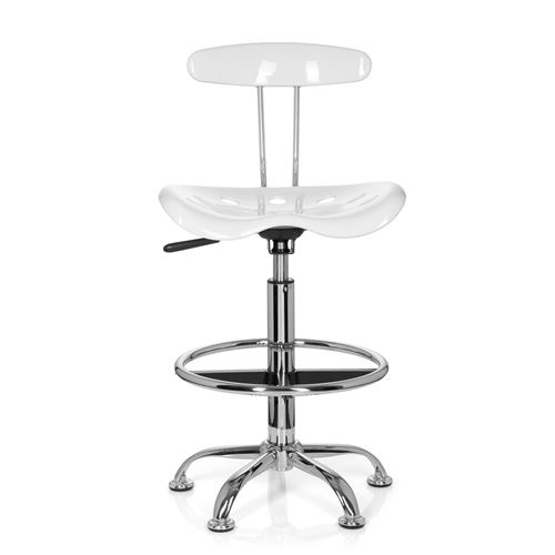 Tabouret de bar LIGHT 30 plastique blanc hjh OFFICE