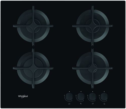 Whirlpool GOB 616/NB - Table de cuisson au gaz - 4 plaques de cuisson - Niche - largeur : 56 cm - profondeur : 49 cm - noir - noir
