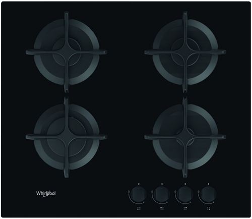 Whirlpool GOB 616/NB - Table de cuisson au gaz - 4 plaques de cuisson - Niche - largeur : 56 cm - profondeur : 49 cm - noir - noir