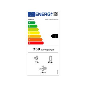 Réfrigérateurs combinés 244L Froid Brassé LIEBHERR 55.9cm E, ICBNE5123-20