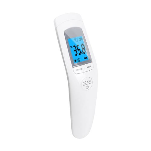 Thermomètre frontal numérique infrarouge IR pour bébé adulte sans contact - blanc