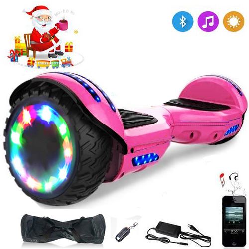 Hoverboard All Terrain chroom roze, 6.5 inch, 700w, LED-verlichting, Automatische balans