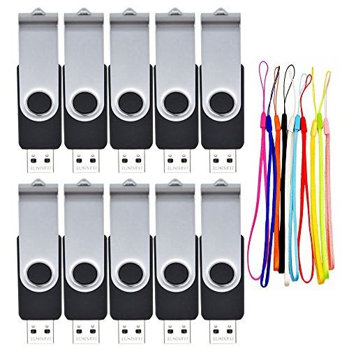 FEBNISCTE 10 Pièce Clés USB 4 Go Rotatif Pen Drive pas Cher Noir USB 2.0 Flash Drive