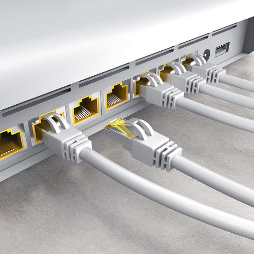 Cabling - CABLING® CAT 7 RJ45 Plat  Câble ethernet LAN,STP Vitesse 10 Go/s  - 5m - Blanc - Câble RJ45 - Rue du Commerce