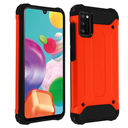 Coque pour Samsung Galaxy A41 Design Relief Bi-matière Antichoc Antichute 1.8m Rouge