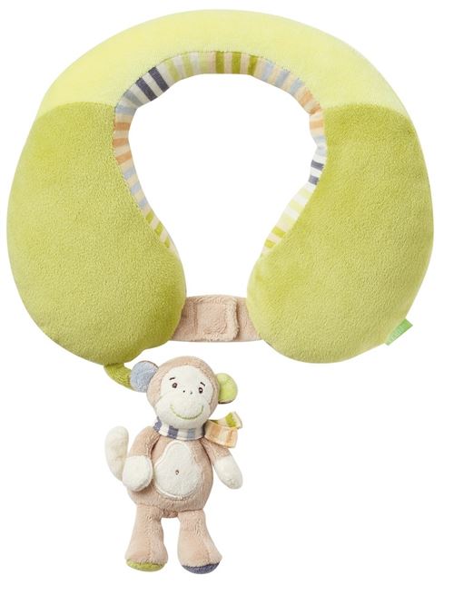 Fehn coussin de nuque singe vert/marron 24 cm