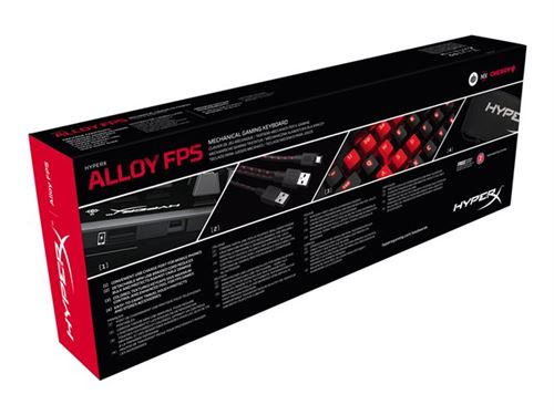 HyperX Alloy FPS USB QWERTZ Allemand Noir - Claviers (Avec fil, USB, Clavier mécanique, QWERTZ, LED, Noir)