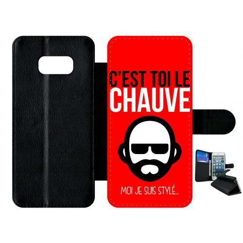 Etui à rabat samsung galaxy s8+ plus c est toi le chauve moi je suis styl 6