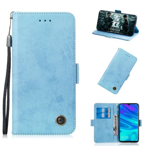 Etui en PU style rétro bleu pour votre Huawei P Smart (2019)/Honor 10 Lite