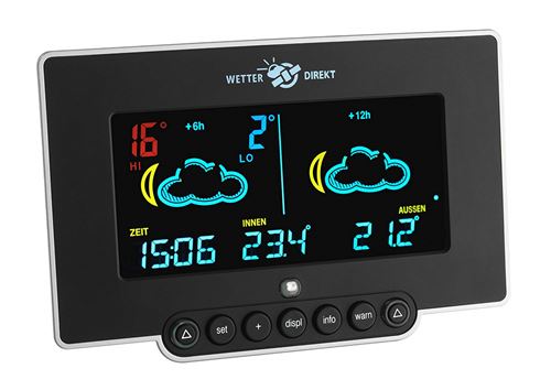TFA 35.5054 Neon 300 Station météo radio pilotée par satellite avec écran couleur