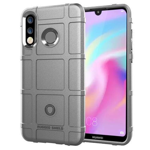 Coque en TPU grille carrée anti-chocs gris pour votre Huawei P30 Lite