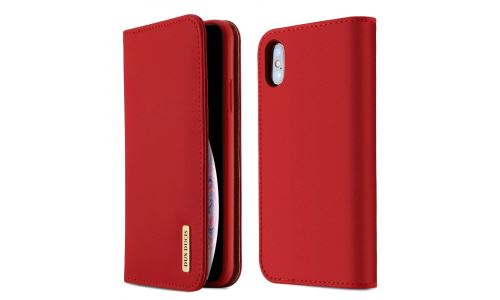 Etui folio iPhone XS Max Dux-Ducis série Wish cuir rouge