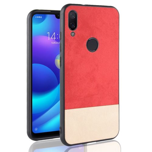 Etui en PU combo d'épissure bicolore rouge pour votre Xiaomi Redmi Note 7