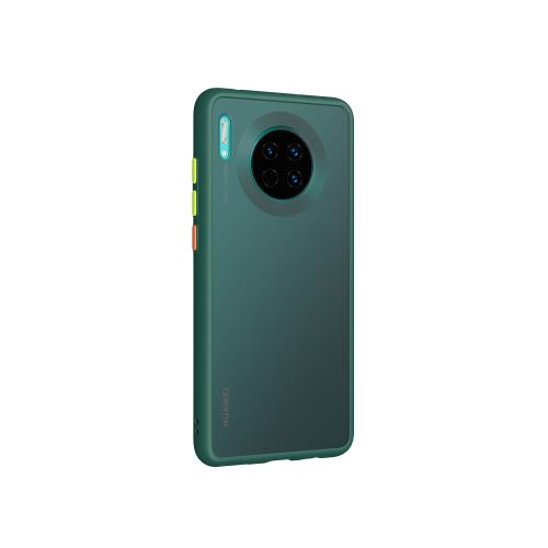 Coque en TPU Bouton mat hybride bicolore vert pour votre Huawei Mate 30