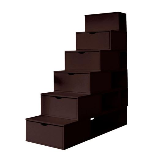 Escalier Cube de rangement hauteur 150cm, Couleur: Wengé