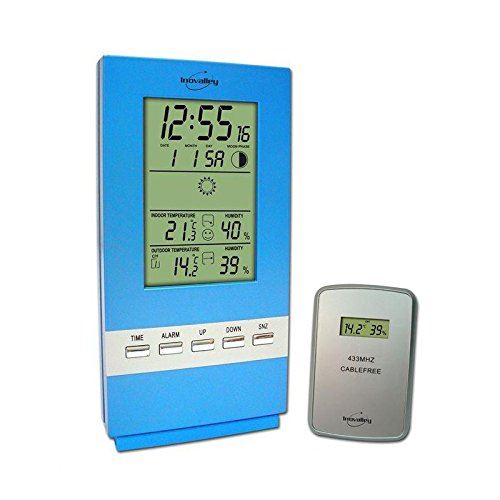 Inovalley Wireless Weather Station With Outdoor Sensor - Blue