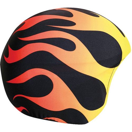 Housse de casque fantaisie - Coolcasc - Ccfl - Flemmes jaune rouge et noire - Tailkle unique
