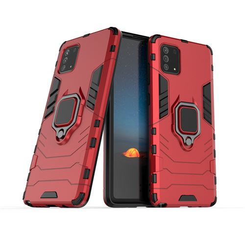 Coque Etui Pour Samsung Galaxy Note 10 Lite / A81 Antichoc Armor Avec Support Magnétique - Rouge